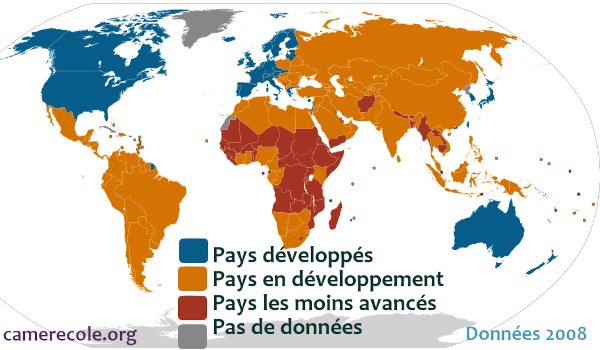 carte pays developpement